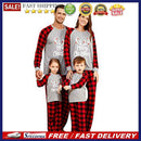 Parent-Child Pajamas Suit Christmas Letter Plaid Sleepwear Match Family Outfits