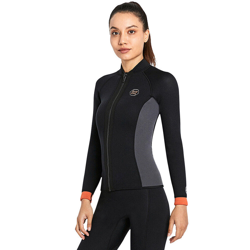 DIVE&SAIL Women 3mm Neoprene Wetsuit Jacket Top Scuba Diving Wet Suit (S) Newly