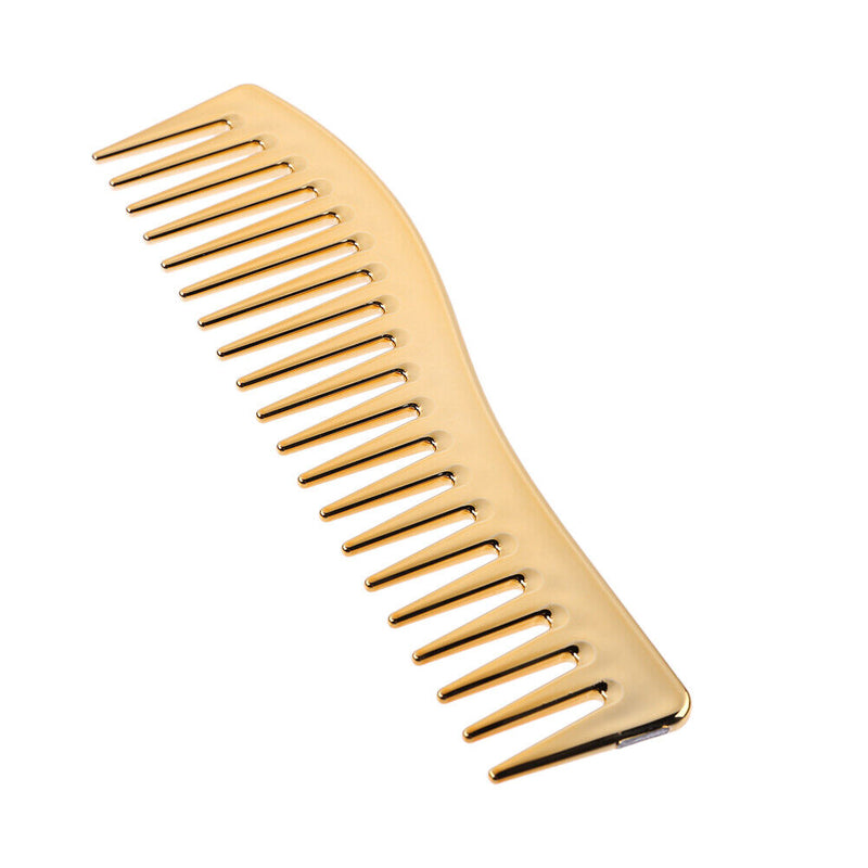 Electroplating Hairdressing Comb Hair Brush Large Wide Tooth Combs (Yellow)
