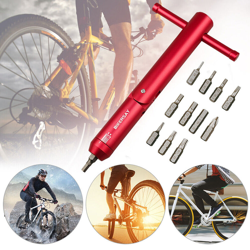 BIKERSAY 2-8Nm Adjustable Torque Wrench Bike Spanner Hand Tools Kit (Red)