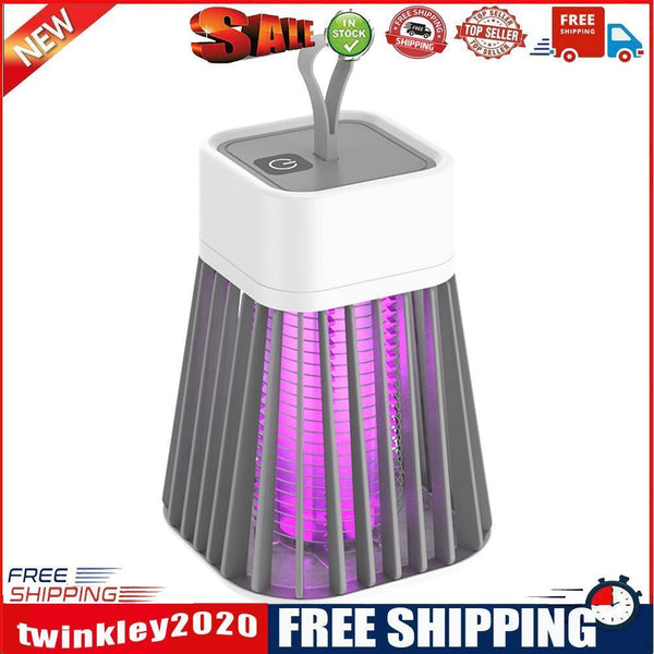 Electric Bug Insect Trap LED Lamp Mute Mosquito Killer (Rechargeable Grey)