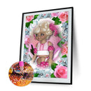5D DIY Full Drill Round Shape Rose Girls Rhinestone Diamond Drawing for Home