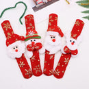 12X Christmas Santa Snowman Slap On Bracelet Wrist Band Party Novelty Favor Gif~