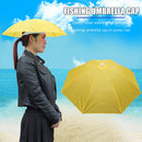 Fishing Umbrella Hat Foldable Outdoor Sun Shade Waterproof Cap (Yellow) Newly