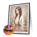 5D DIY Diamond Painting Full Round Drill Girl with flowers of