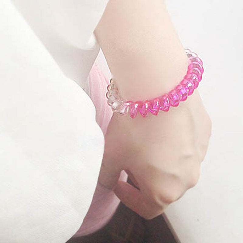 Women Fashion Elastic Ponytail Holders Hairbands Gradient Rubber Telephone Wire