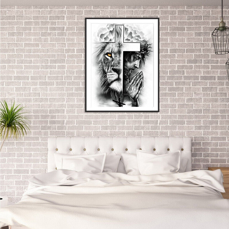 5D DIY Full Drill Round Shape Two-faced Cross Rhinestone Diamond Drawing Kit