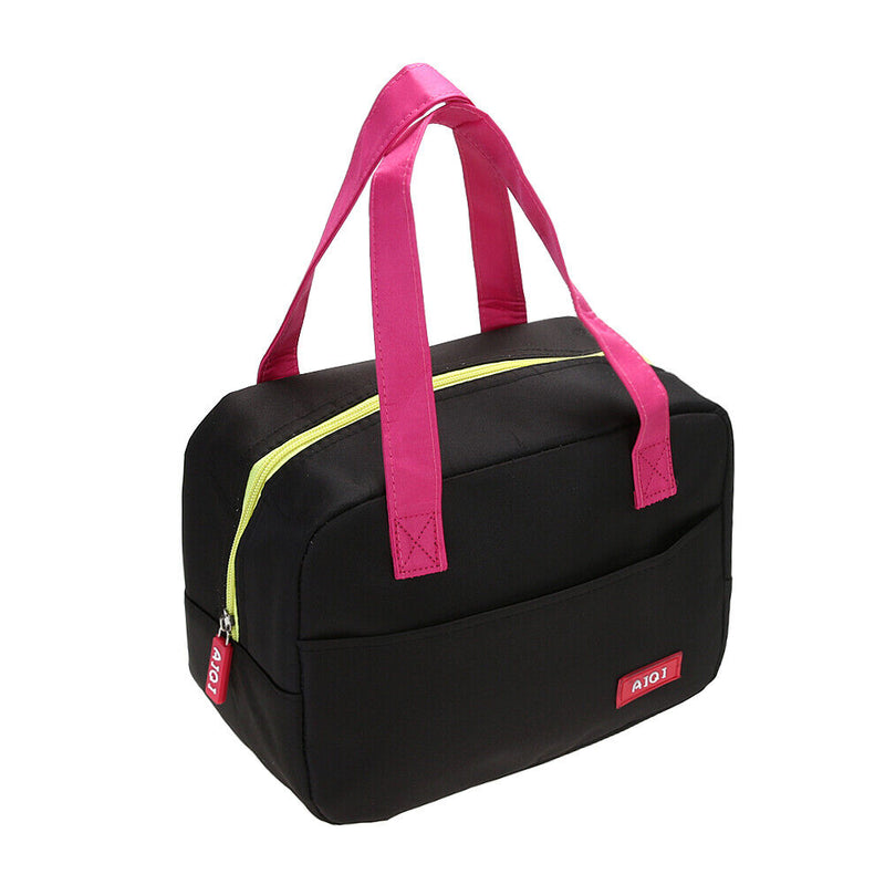 Portable Waterproof Thickness Insulated Picnic School Lunch Bag (Black)
