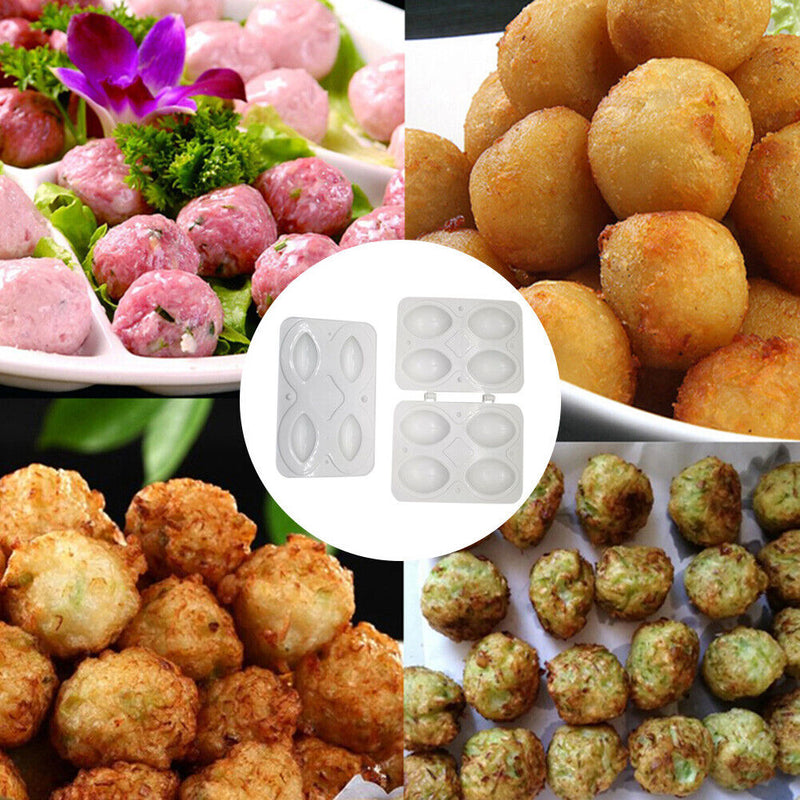 4 Grid Minced Meat Processor Manual Meatball Maker Kitchen Meatloaf Mold