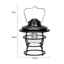 Camping Lantern 3 Gears Retro Tent Light for Travel Hiking Emergency (Black)