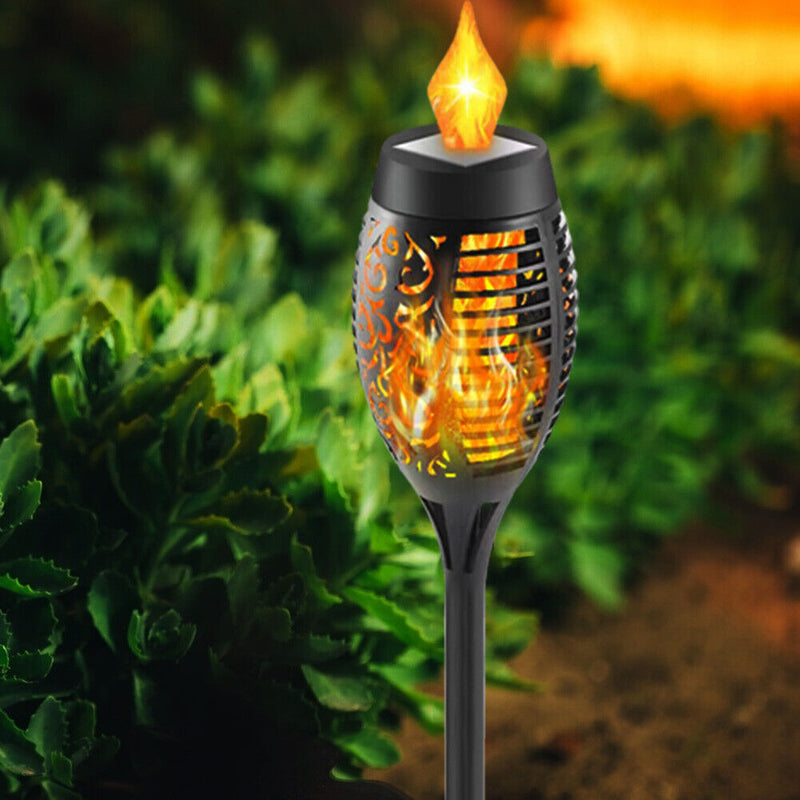 #A Solar LED Flame Torch Lights Outdoor Waterproof IP65 Pathway Lawn Landscape L
