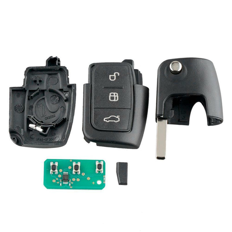 3 Button Remote Flip Key Fob 433MHz 4D63 Chip for Ford Focus Mondeo Fiesta S Max