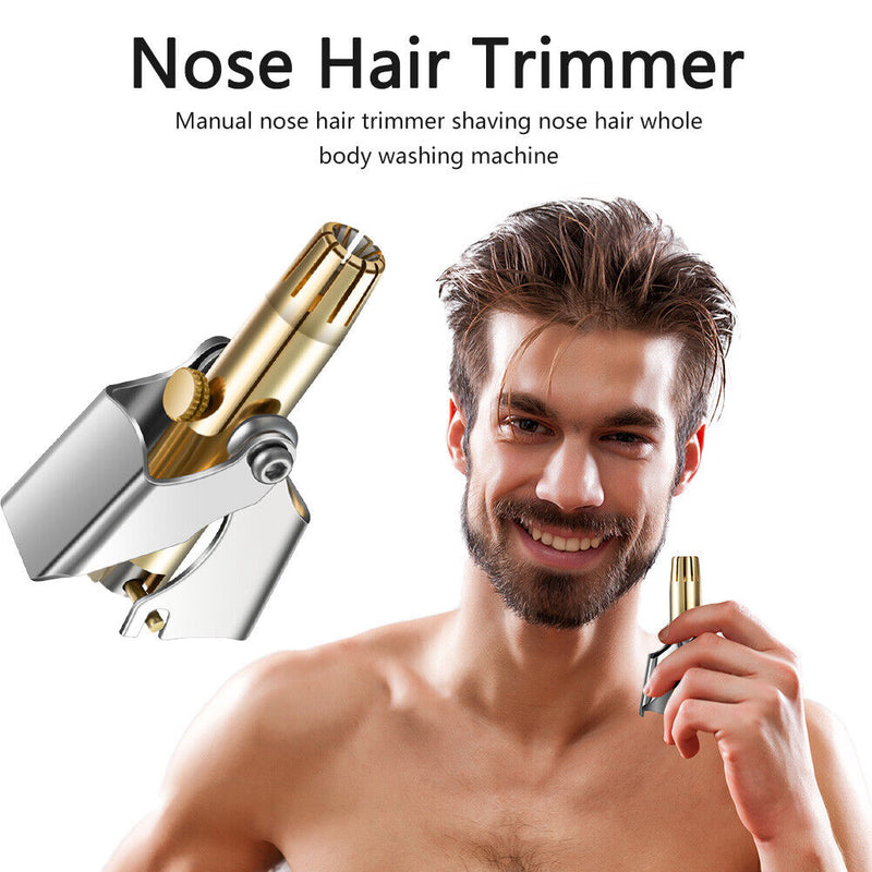 #A Stainless Steel Manual Nose Trimmer for Men Nose Cleaner Razor Shaver Washabl