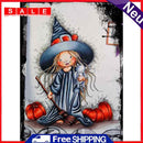 Art Hand Painted Oil Paint By Numbers Witch Digital Drawing On Canvas Home Decor