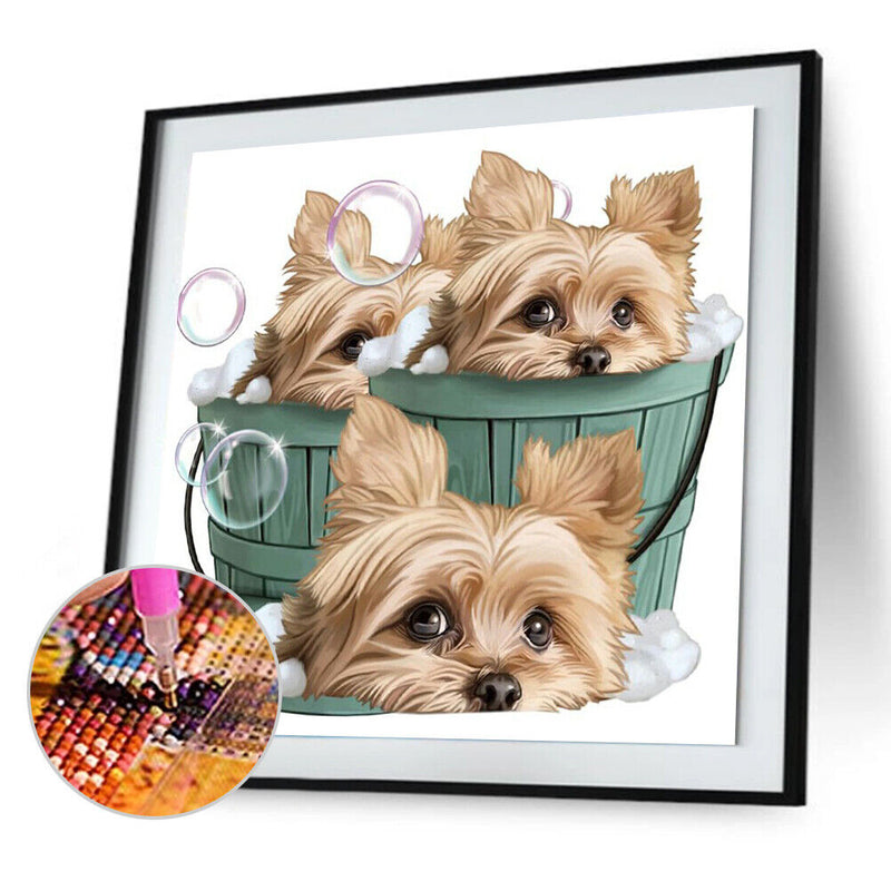 Diamond painting DIY round diamond three puppies B1673