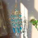 #A Diamond Wind Chime Hollow Moon Hanging Ornament Courtyard Artwork Pendant