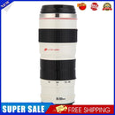 400mL Camera Lens Shaped Stainless Steel Water Cup Tea Mug with Lid (White)