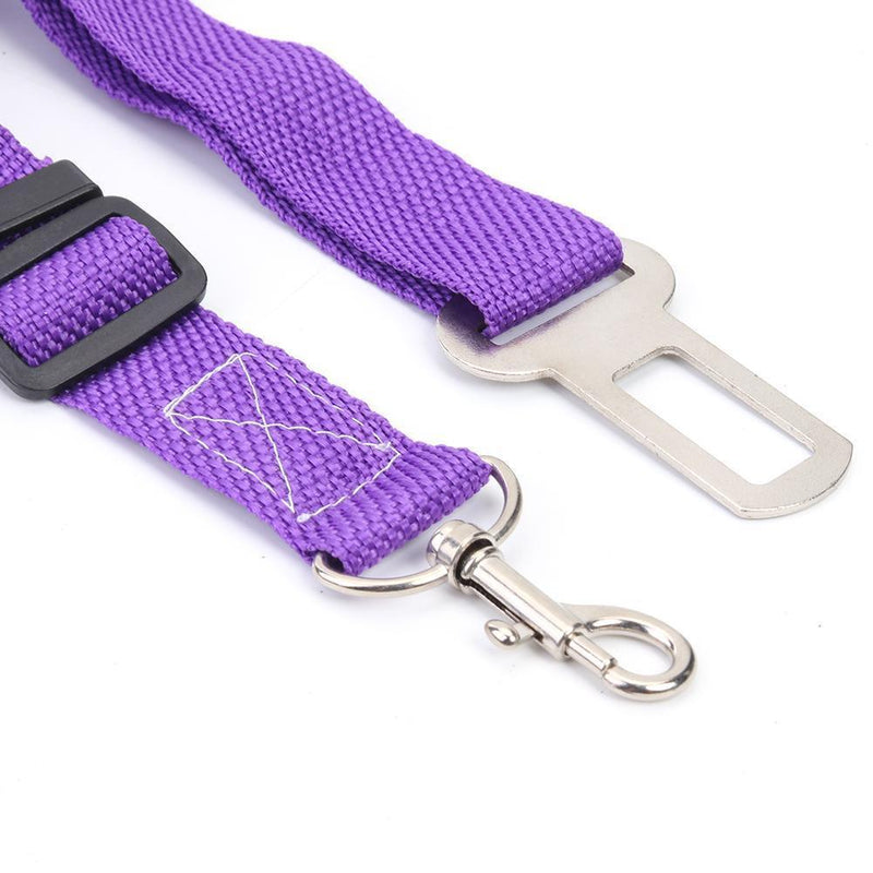 Car Pet Dog Seat Belt Puppy Safety Seatbelt Dog Harness Lead Clip (Purple) Newly