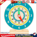 Montessori Kids Wooden Digital Clock School Time Learning Teaching Aids Newly