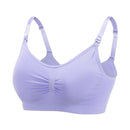 Pregnant Women Pad Feeding Bra Nursing Front Closure Clothes (XXL Purple) Newly