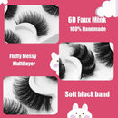 Eye Extension Tools False Eyelashes Fluffy Messy 8-25mm Lashes 6D Faux Mink
