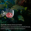 Aquarium Transparent Acrylic Red Worm Cup Hang Feeding Food Container (A) Newly