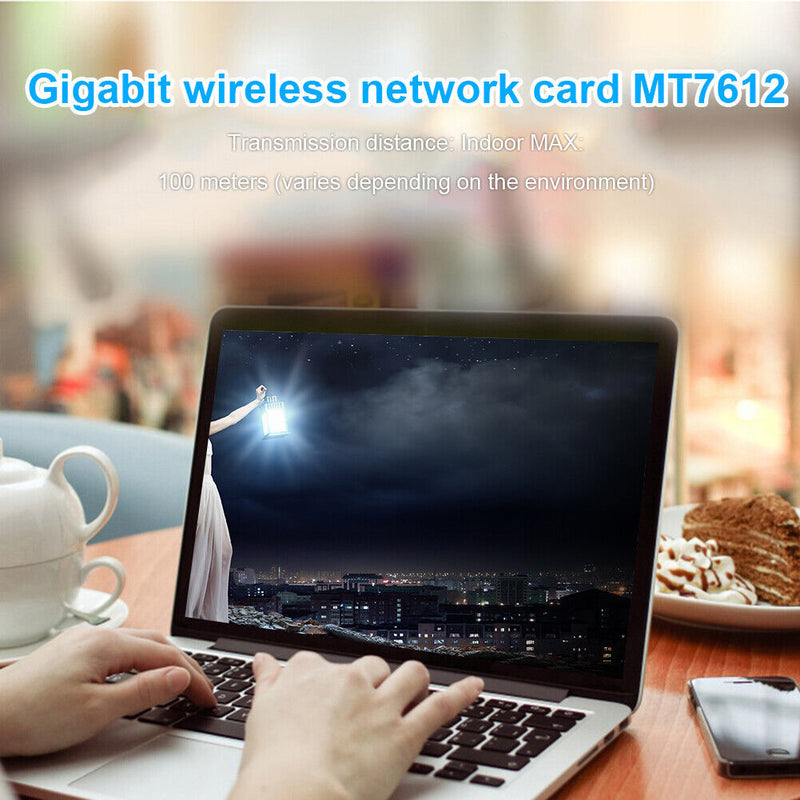 USB 3.0 WiFi Receiver 2.4+5.8GHz Dual Band 1200M Wireless Adapter Dongle for PC
