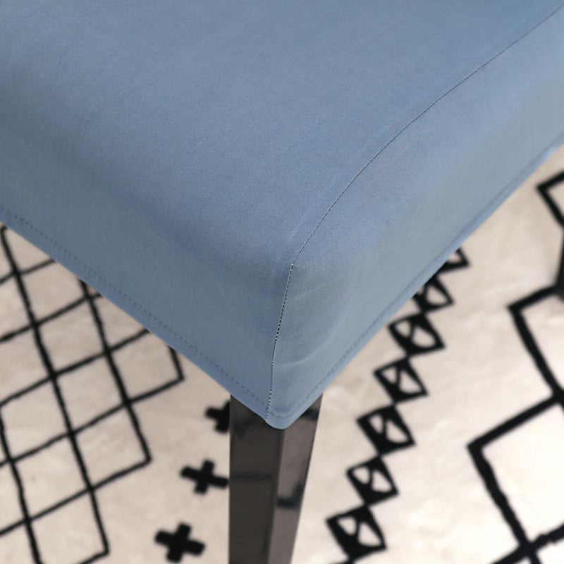 Thin Stretch Chair Covers Light Blue Elastic Seat Case Slipcovers (4pcs)
