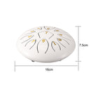 6 Inch 11-Note Tongue Drum with Drumsticks Hand Pan Ethereal Drums (White)