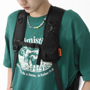 Nylon Crossbody Bag Men Women Street Hip Hop Zip Small Phone Packs (Black)