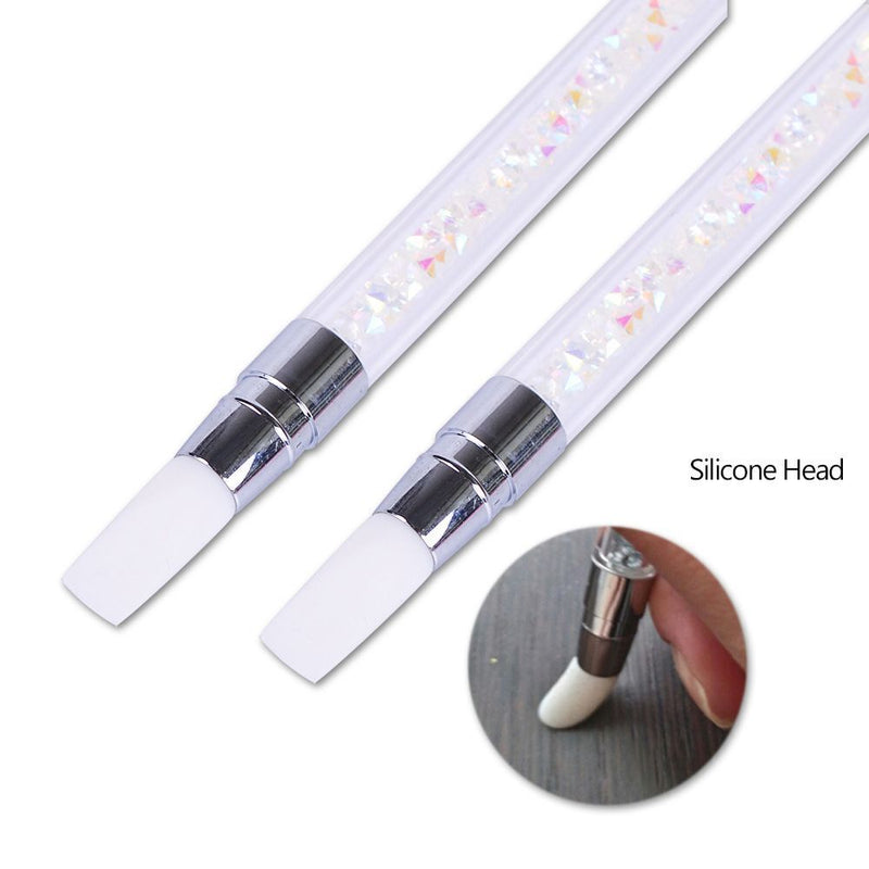 Dotting Pen Nail Tools Rhinestone  Handle Dual-ended  Nail Pen Nail Art Brush
