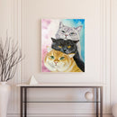Three Cats Oil Paint By Numbers DIY Home Decoration Gift Wall Art Picture Kit