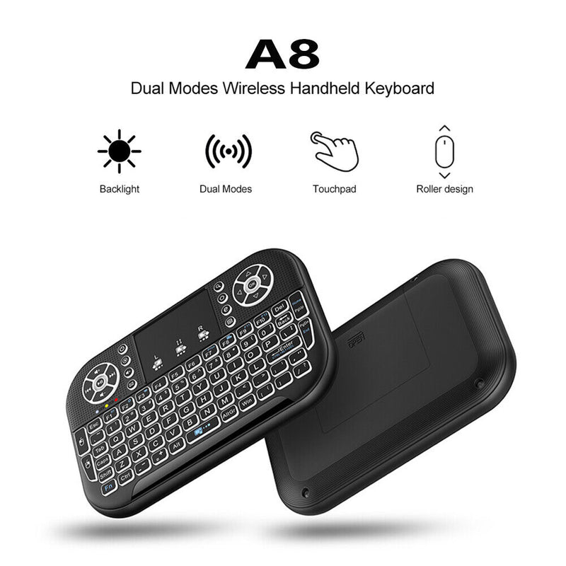 Ergonomic 2.4G Air Mouse Touchpad Backlit Wireless Keyboard with USB Receiver