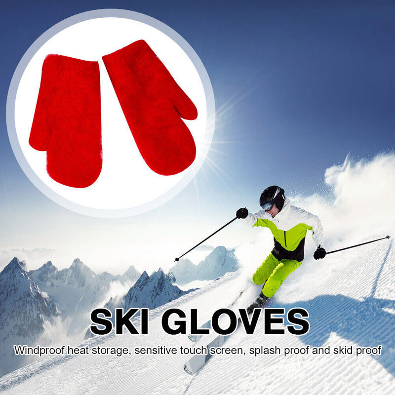 Korean Fashion Women Cartoon Full Finger Gloves Winter Warm Rabbit Wool Mitts