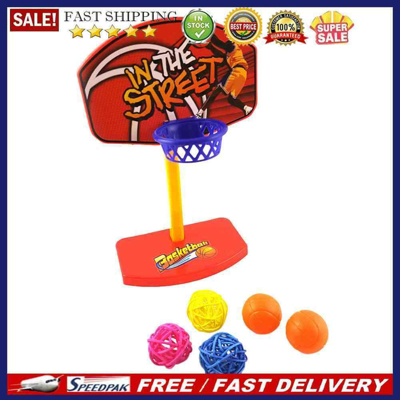 Pet Birds Chew Parakeet Bell Balls Parrot Toys Birdie Basketball Hoop Prop