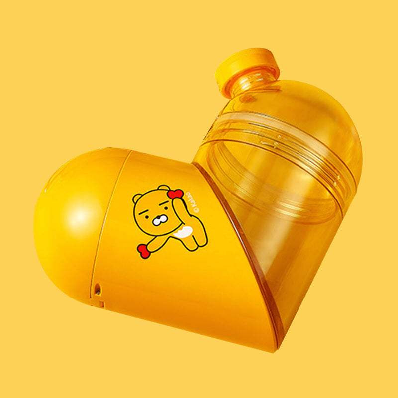 Water Bottle - Love Heart Storage Rotatable Water Bottle for Sport (Yellow)