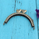 8.5cm Half Round Metal Wallet Frame Heart Kiss Clip Grip DIY Accessories