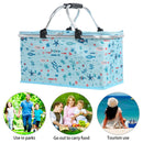 Insulated Cooler Bag with Handle, Large Capacity, Collapsible Picnic Basketball Tote