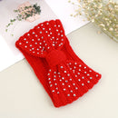 Winter Head Wrap Ear Warmer  Knit Headband  Rhinestone Crochet Hair Band  Bead