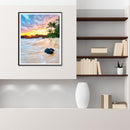 DIY Full Drill Round Diamond Painting Seaside Cross Stitch Mosaic Kit