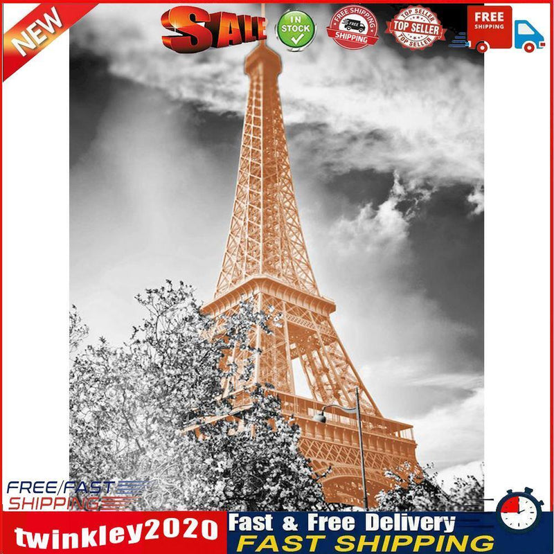 5D Diamond Painting Kit DIY Eiffel Tower Full Round Drill Mosaic Pictures Newly