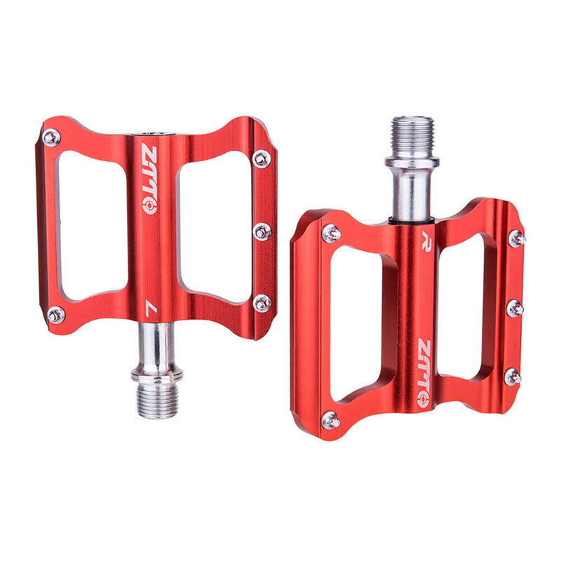 ZTTO Bicycle MTB Road Bike Smooth Bearings Anti-slip Flat Pedals (Red) Newly