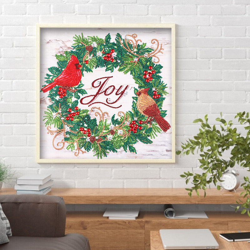 Diamond Painted 5D DIY Christmas wreath Partial Special Rhinestone Set Newly