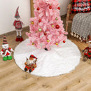 Pure White Hairy Christmas Plush Tree Skirt Home Party Decor Crafts (90cm)