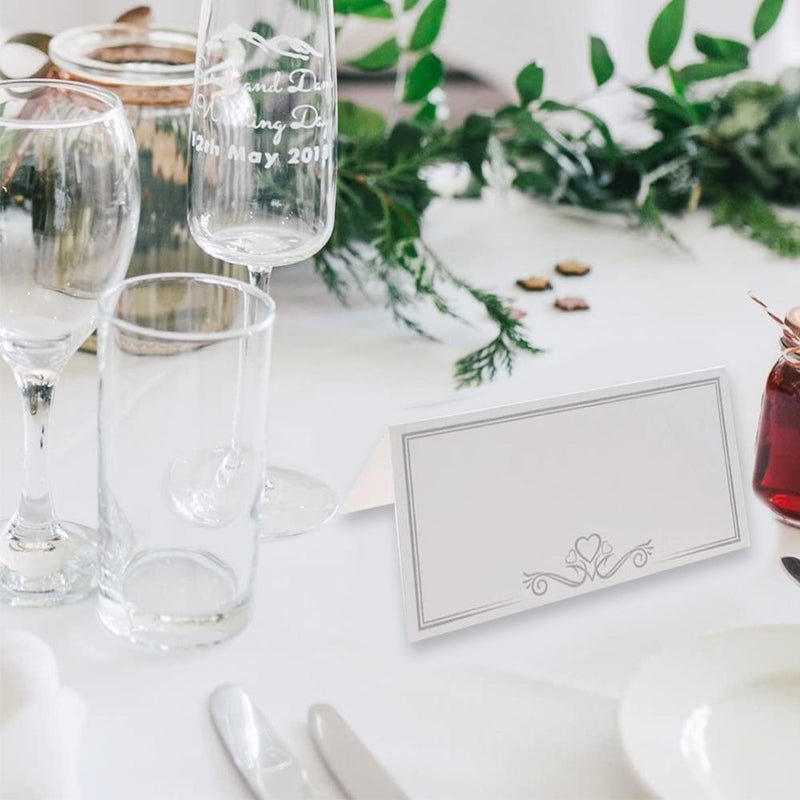 Wedding Table Place Cards White Table Numbers Cards Name Cards for Table Settin`