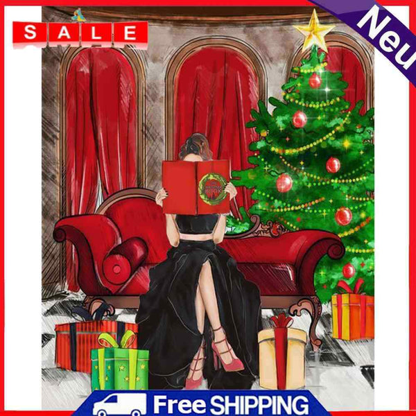 Frameless Oil Paint By Numbers DIY Girl Picture Craft Kit for Home Living Room