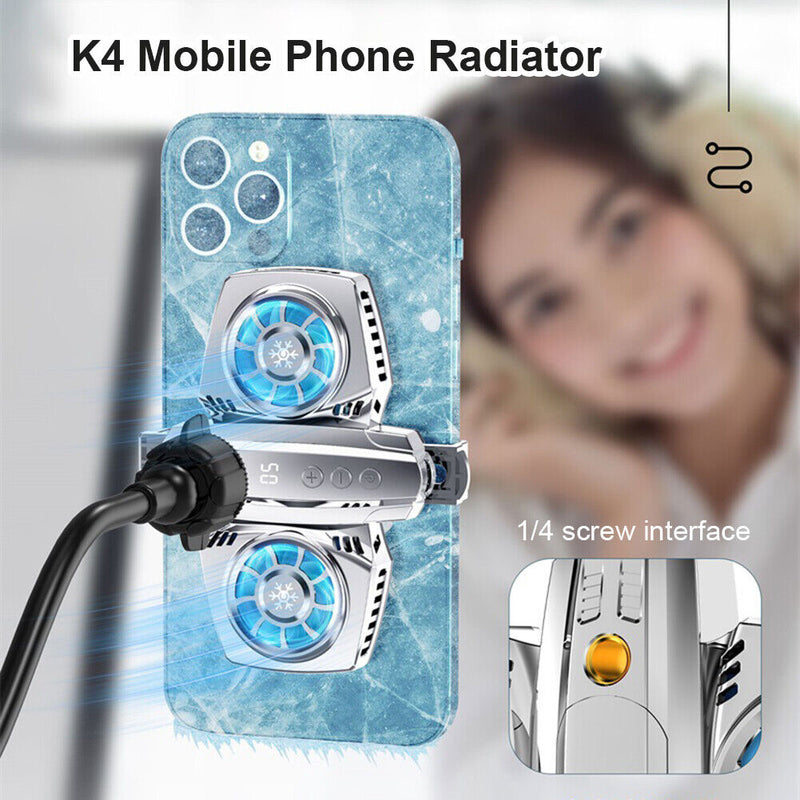 K4 Universal Mobile Phone Game Cooler System Cooling Fan Radiator Cool Heat Sink