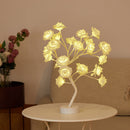 LED Rose Flower Tree Light Fairy Table Ornament Lamp Wedding Decor (White) Newly