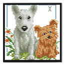 Full/Partial Cross Stitch Dog Kit Cotton 2 Strands Stamped Artwork Home Decor