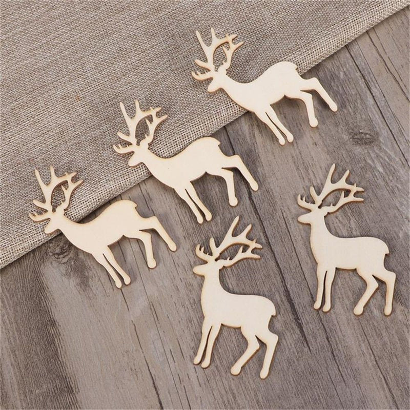 Decorations Christmas Tree Hanging Wooden Elk Decor Reindeer Hanging Card
